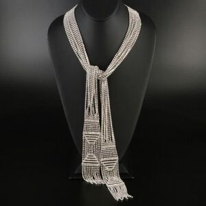 Pauline Trigère Rhinestone Sautoir Necklace